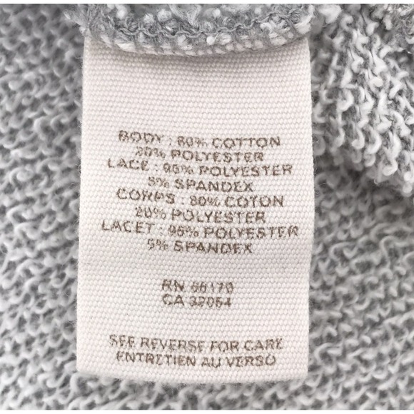 Free People Oversized Sweatshirt Small Relaxed Boho Fit Floral Lace Cottagecore - Picture 13 of 14